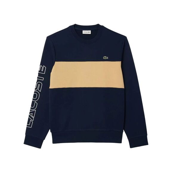 Lacoste Unisex Adult Colour Block Crew Neck Sweatshirt / Navy